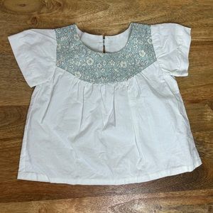 Swallows Return Dewflower 18-24M Blouse Top White and Blue‎